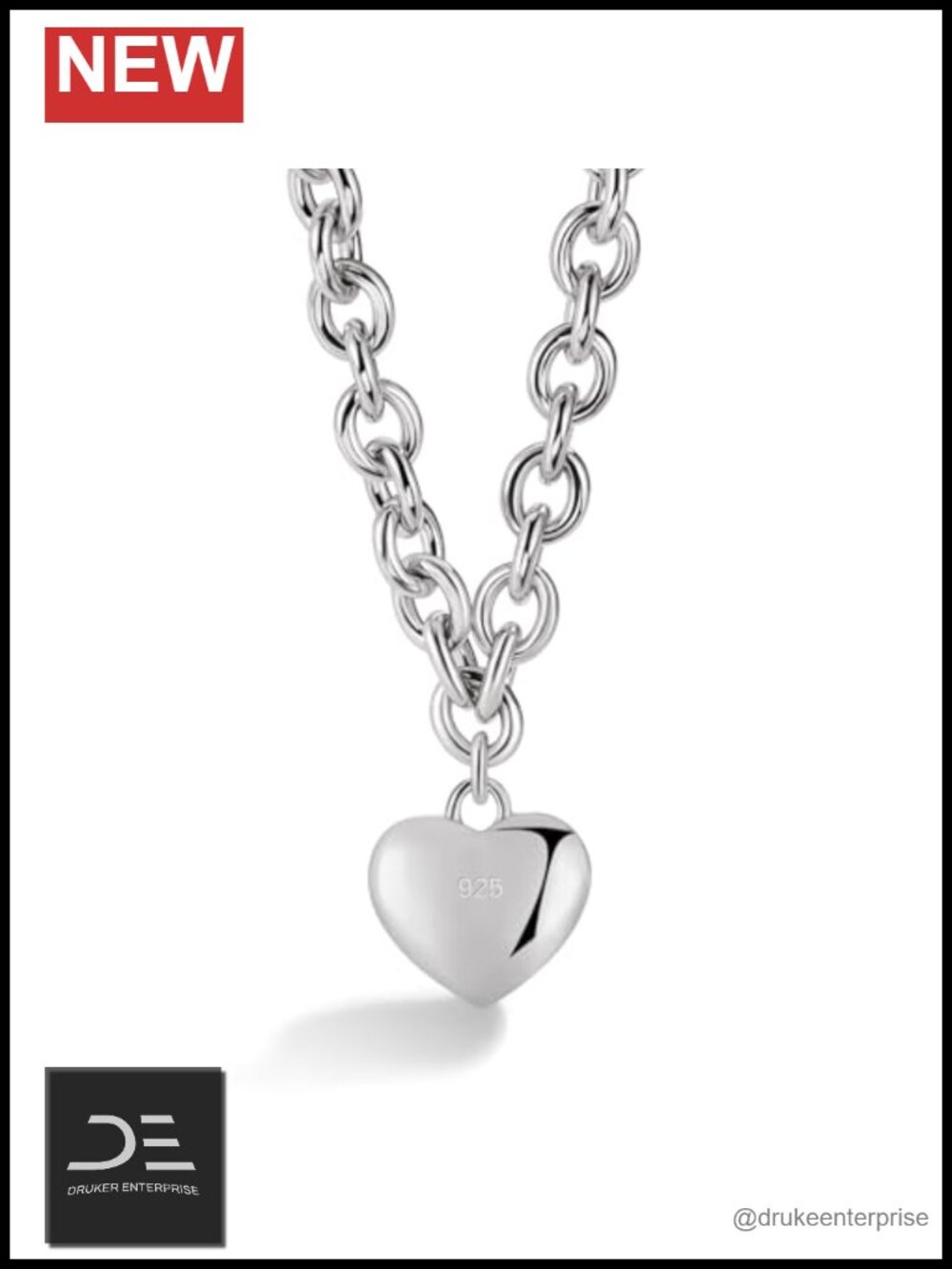 925 Sterling Silver Pendant Necklace Cable Link Chain 18 inch